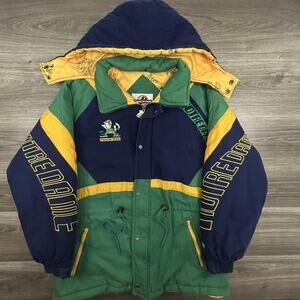 Vintage Notre Dame Jacket Mens XL Parka Coat College Football Phenom NCAA 90s